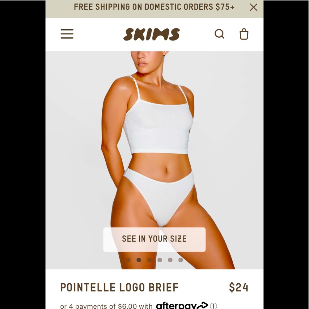 🥰NIB Skims Pointelle Cami Bra w matching panty 🥰